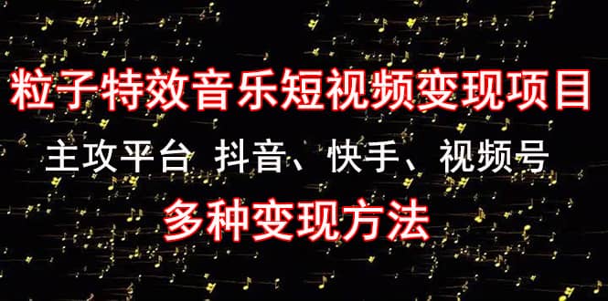 【副业项目4821期】《粒子特效音乐短视频变现项目》主攻平台 抖音、快手、视频号 多种变现方法-网创财富岛
